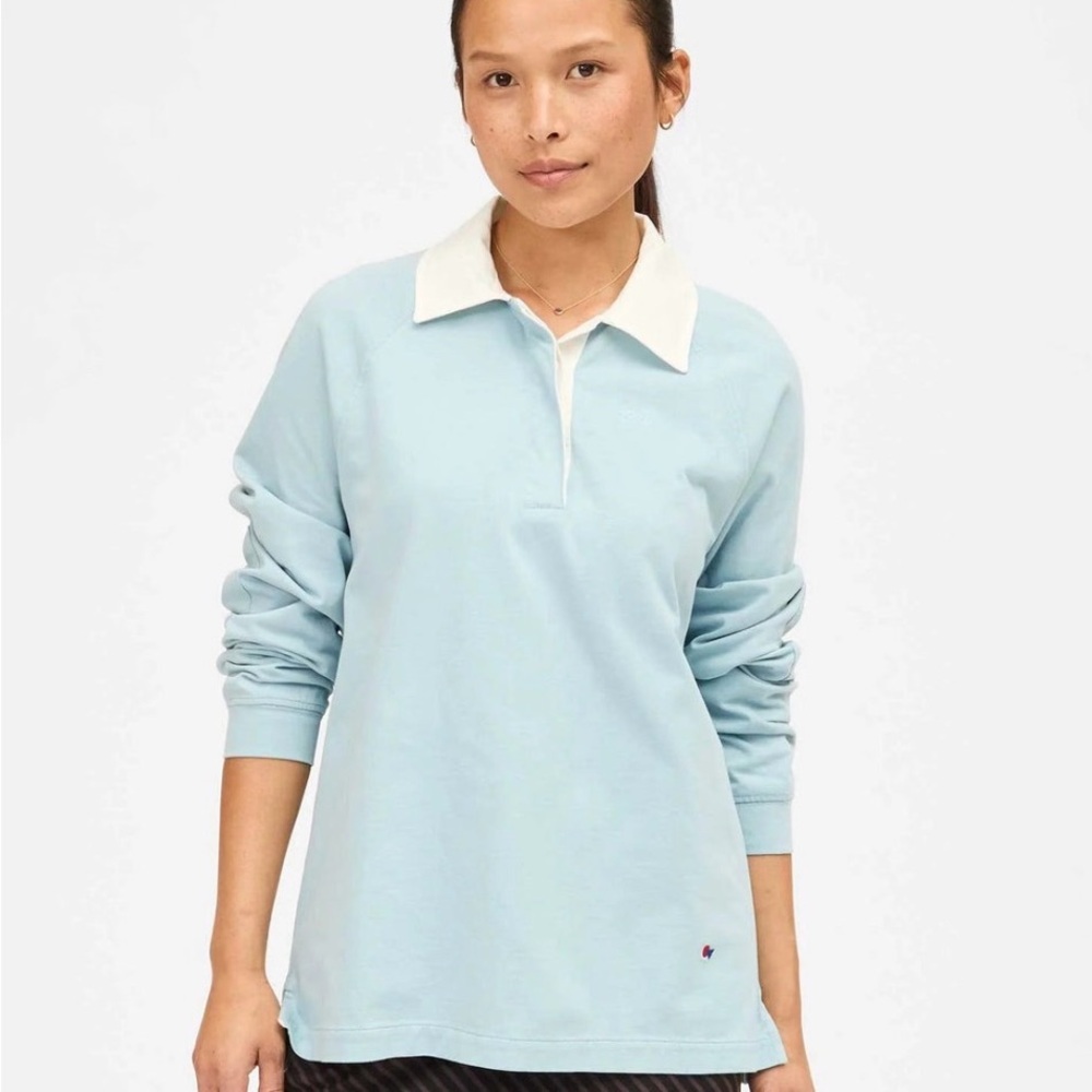 Clare V Le Rugby Shirt in Blue NWT - Size XL